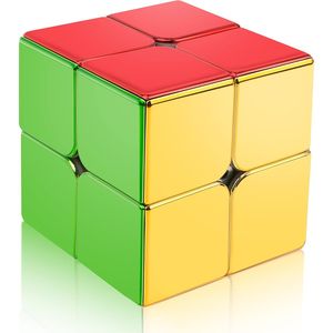Cyclone Boys Original Shiny Cool Magic Cube 2x2 Speed Cube con design magnetico a specchio riflettente senza adesivi - Product Image 1