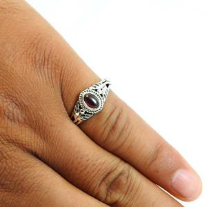 Anillo de Granate con un Aspecto Fabuloso en Plata de Ley 925, Hermosa Joyería Bohemia Hecha a Mano, Proveedores de Exportación al Por Mayor - Product Image 3