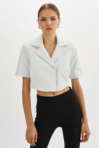100% Genuine Soft Sheepskin <b>Leather</b> Waterproof Breathable Cropped Jacket for Women <b>Short</b> Length Slim Fit Casual Jacket - Product Image 4