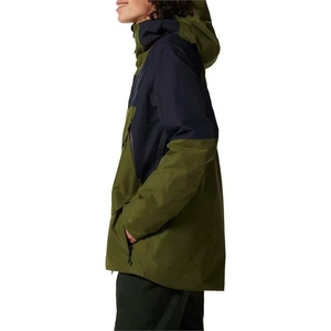 Veste imperméable à capuche pour femme, style utilitaire, coupe classique, manches longues, polyester, vêtements d'extérieur d'hiver, color block - Product Image 3