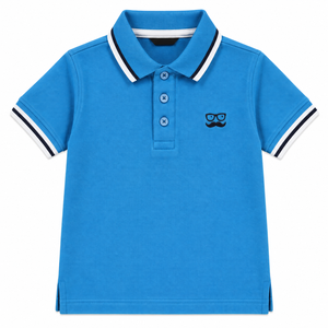 Chemise polo à manches courtes en coton 100% pour garçons, haute couture - Product Image 1