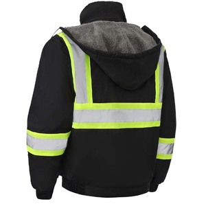 Veste de sécurité réfléchissante haute visibilité pour hommes et femmes, confortable, imperméable, avec poches, taille XL, pour le travail, la pluie, avec capuche - Product Image 2