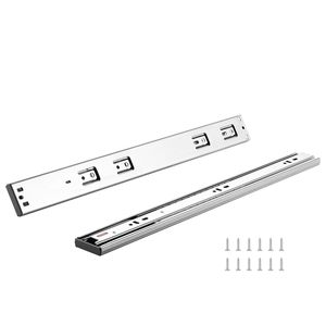 Guide per cassetti in acciaio per armadietti domestici, 6 paia, 22 pollici, montaggio laterale, chiusura ammortizzata, silenziose, a estrazione totale - Product Image 1