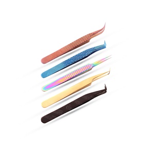 High Quality <b>Lash</b> Extension Tweezers Collection With <b>Kit</b> and Pouch Packing Custom Logo Diamond Grip Tweezers - Product Image 4