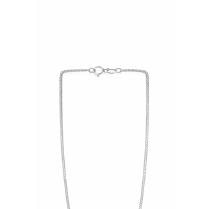 Collar con Colgante de Halo de Diamantes, Diseño Clásico Solitario Redondo, Acabado Pulido, Cadena de Caja, Regalo para Mujer - Product Image 3