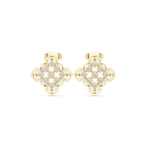 Pendientes de Oro Rosa de 14K con Diamantes Cultivados en Laboratorio, Redondos, para Mujer, para Novia, Nuevos - Product Image 3