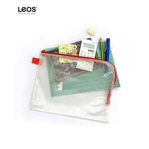 Assorted Color Waterproof Zipper Lock L Shape PVC Mesh <b>Bags</b> with Handle Strap - Product Image 2