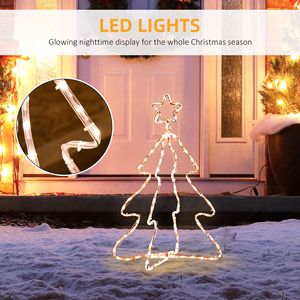 Christmas LED Motif Light Christmas Tree Warm White <b>Rope</b> <b>Lighting</b> with Steel Frame Stake Outdoor Ornament Decoration - Product Image 5