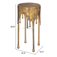 Nouvelle conception, table d'appoint en aluminium brut antique, moulée par injection, meubles traditionnels, chambre d'hôtel, salon, Azora pliable