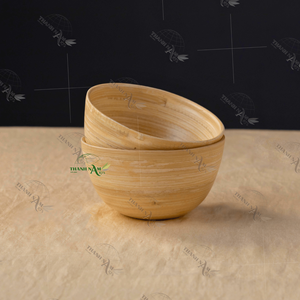 Bol de service écologique Vaisselle en bambou naturel Ensemble de bols à riz légers et réutilisables faits à la main Utilisation dans la cuisine du Vietnam - Product Image 2