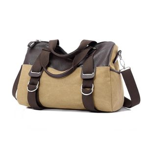 Classic Canvas Handbag with Adjustable Strap Tan Color Convenient Handle Style - Product Image 3