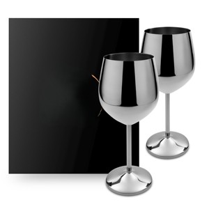 ชุดแก้วไวน์สแตนเลสทรงทันสมัยมีก้าน ดีไซน์เงางาม - Product Image 2