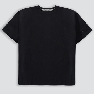 Men's Oversized <b>Black</b> Cotton <b>T</b>-<b>Shirt</b> Short Sleeve O-Neck Casual Solid Color Jersey Knit <b>Plain</b> Dyed Fit - Product Image 6