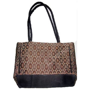 Sac à main de luxe en soie brodée, élégant sac fourre-tout ethnique à motifs floraux, pochette de mariage traditionnelle, sac à bandoulière en soie fait main - Product Image 3