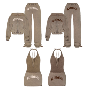 Veste courte décontractée pour femme en molleton bouclette délavé à l'acide, anti-bactérienne et respirante, avec demi-fermeture éclair, idéale pour l'hiver - Product Image 4