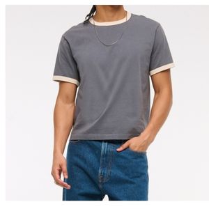 Wholesale Custom Unisex Ringer <b>T</b>-<b>Shirt</b> 100% Cotton Knitted Contrast <b>Collar</b> Crew Neck OEM ODM Manufacturer Blank Streetwear - Product Image 2