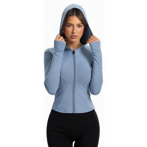 Cardigan de yoga long pour femme, ouvert sur le devant, manches longues, coupe décontractée, respirant, en nylon et élasthanne, léger, pour superposition - Product Image 3