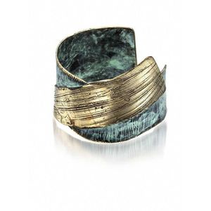 Boutons de manchette et bracelets classiques ethniques en laiton et cuivre, accessoires de mode en cristal - Product Image 2