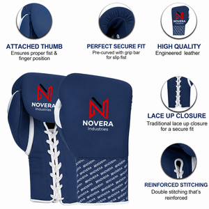Gants de boxe en cuir véritable sur mesure à lacets pour sparring, kickboxing, entraînement au sac de frappe, contrôle de l'humidité, sport - Product Image 3