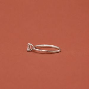 Anillo solitario clásico de plata de ley 925 para aniversario de boda para mujer - Product Image 3
