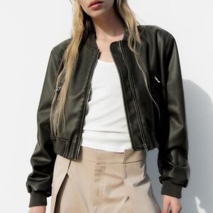 Veste en cuir véritable pour femme, personnalisée, hiver, écologique, respirante, séchage rapide, manches longues, poche plaquée, doublure en fausse fourrure - Product Image 4
