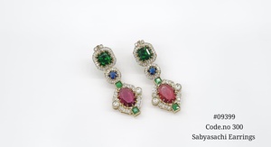 Boucles d'oreilles pendantes 09399 en zircon cubique, ovales, plaquées Mehandi, avec pierres doublettes, bijoux pour mariage, fête, cadeau - Product Image 2