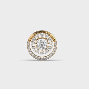 IGI Certified Round Cut Lab Grown Diamond Double Halo Floral Cluster Pendant in 9K Yellow / White & Rose Gold - Product Image 6