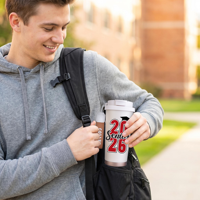 Gobelet à café personnalisé de 17 oz en acier inoxydable, isolé à double paroi, tasse de voyage sous vide avec sangle, sans BPA, anti-fuite