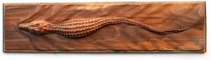 Handmade Wooden Alligator Wall <b>Plaque</b> Carved Animal Art Rustic Home Decoration - Product Image 1