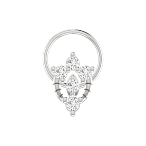 หมุดจมูกเพชรธรรมชาติดีไซน์ลายดอกไม้และคลัสเตอร์สีทอง14K 0.11ct - Product Image 3