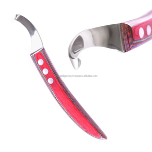 Cuchilla de bucle de hoja de caída hecha en fábrica-Hoja afilada para recortar y acicalar suministros de herradura de precisión. Con mango de madera - Product Image 1