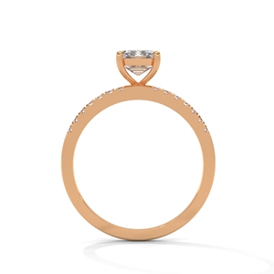 <b>Emerald</b> Cut Diamond Engagement <b>Ring</b> Rose Gold Band With Side Diamonds Classic Women's Jewelry - Product Image 3