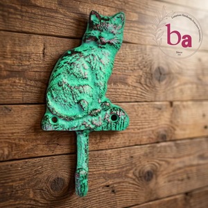 Crochet mural rustique vert vieilli en métal, motif animal, fait main, simple, pour manteau, chapeau, clés - Product Image 5