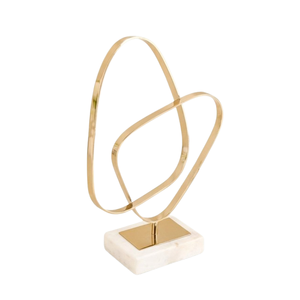 Objeto Decorativo de Mármol, Decoración Elegante para el Hogar, Línea Metálica Dorada sobre un Diseño Abstracto Natural, Objeto Decorativo de Lujo de la Mejor Calidad para el Hogar - Product Image 1