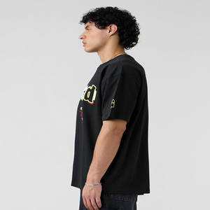 เสื้อยืดผู้ชายผ้าฝ้ายพีมา 240 กรัม ไซส์ใหญ่ สีขาวล้วน แขนสั้น ทรงหลวม ไหล่ตก ผ้าฝ้าย 100% โลโก้ด้านหน้า ดีไซน์เรียบ - Product Image 2