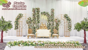 Conjunto de Sofás para Escenario de Boda Tallados en Plata Estilo Real, Muebles de Boda Clásicos de Estilo Francés, Elegante Conjunto de Sofás de Respaldo Bajo para Escenarios de Boda - Product Image 4