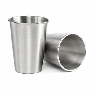 Stainless Steel Drinking Glasses Unbreakable Metal <b>Water</b> Cups For Restaurant And Home <b>Bulk</b> Silver Steel Glasses For Juice Glass - Product Image 3