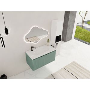 Meuble-lavabo flottant de 36 pouces avec vasque en résine en forme de goutte, armoire latérale à fermeture douce, combinaison C-00212WHK 05836GGE - Product Image 6