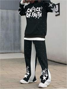 Ensemble de survêtement 2 pièces pour homme, style Hip Hop, automne, avec sweat à capuche brodé à manches longues et pantalon de jogging empilé de créateur, 100% coton - Product Image 4