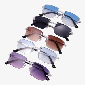 Gafas de Sol Sin Montura con Cristales y Patillas de Madera, Estilo Unisex para Fiestas, Uso Casual y al Aire Libre - Product Image 3