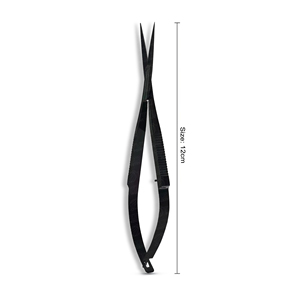 Hot Selling Black Coated Pointed Tip Stainless Steel Cuticle Spring Scissors for Eyelash Eyebrow Makeup <b>Tool</b> with Custom Logo - Product Image 6