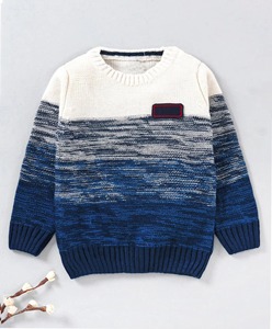 Pull pour garçon, nouvelle arrivée, automne, rayé, en acrylique, tricoté, décontracté, jacquard, col rond, motifs en patchwork, cardigan pour bébé garçon - Product Image 1
