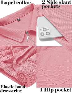 Conjunto de Camiseta Polo de Manga Corta y Pantalones Cortos para Hombre Babioboa, Traje de Dos Piezas de Verano con 3 Bolsillos con Cierre, Ropa Deportiva Informal para Uso Diario - Product Image 6