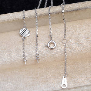 Collier en argent 925, support vide, accessoires de bricolage, bijoux en perles, 6-9 ensembles, composants de bijoux à trou traversant - Product Image 5