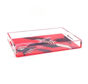 Cute Animated Printed Acrylic Serving Storage <b>Tray</b> For Snacks Breakfast Vanity Organizer & Serving Platter For Homes Restaurants - Product Image 2