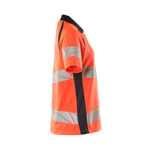 Polo unisexe haute visibilité fluorescent antistatique à séchage rapide en polyester sans coutures, vêtement de travail haute visibilité - Product Image 6