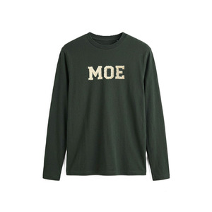 Camiseta de Manga Larga de Algodón con Logotipo Chenille para Hombre, Cuello Redondo, Estilo Urbano, OEM, Marca Privada, Ropa Personalizada al por Mayor - Product Image 3