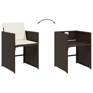 Juego de 5 Piezas de Muebles de Jardín Plegables de Ratán Sintético Marrón para Comer al Aire Libre - Product Image 6