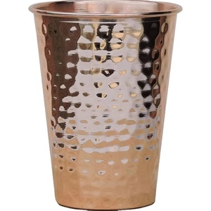 100% martelé cuivre longue droite gobelet 14oz capacité minimaliste métal tasse à boire écologique purificateur d'eau personnalisé - Product Image 1