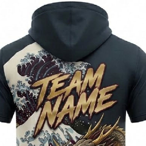เสื้อเชิ้ตมีฮู้ดน้ำหนักเบาแบบกำหนดเอง แขนสั้น โพลีเอสเตอร์ เสื้อกีฬาทีม พิมพ์ชื่อและหมายเลขตามสั่ง - Product Image 6